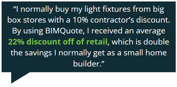 22% average cost savings on materials for construction projects