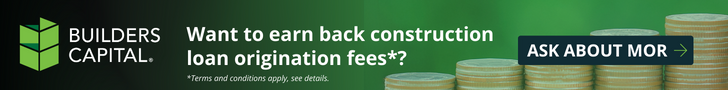 Material Order Rebate (MOR) Program helps earn back construction loan origination fees
